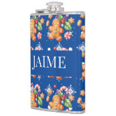 Gingerbrot Weihnachten Peppermint Blauer Namenssch Flachmann (Links)