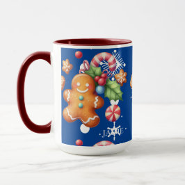 Gingerbrot Weihnachten Peppermint Blauer Namenssch Tasse