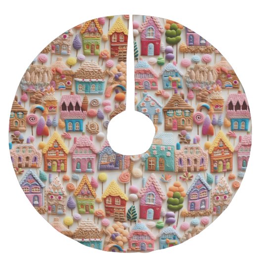 Gingerbrot Weihnachten Polyester Weihnachtsbaumdecke (Vorderseite)