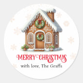 Gingerbrot Weihnachten Runder Aufkleber (Vorderseite)