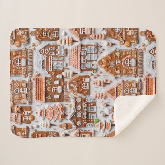 Gingerbrot Weihnachten Sherpadecke (Vorderseite (Horizontal))