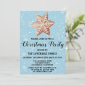 Gingerbrot Weihnachten Weihnachten Party Star Blue Einladung (Stehend Vorderseite)