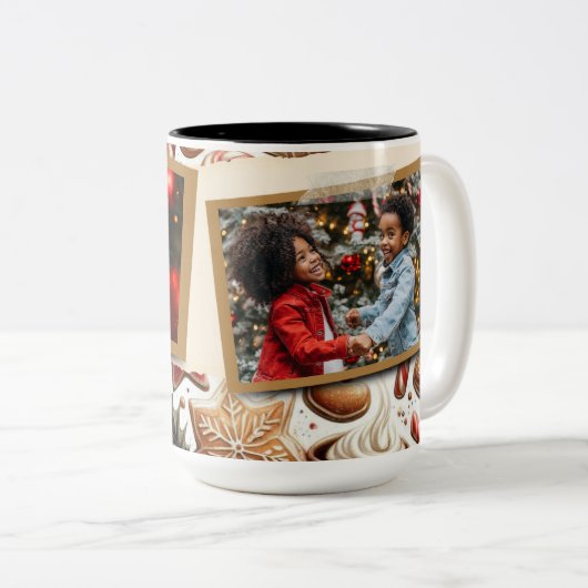 Gingerbrot Weihnachten Weihnachtsgeschenk Zweifarbige Tasse (VorderseiteRechts)