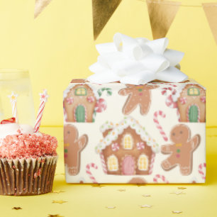 Gingerbrot Weihnachten Winterurlaubssaison Geschenkpapier