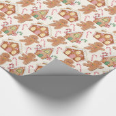 Gingerbrot Weihnachten Winterurlaubssaison Geschenkpapier (Ecke)