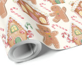 Gingerbrot Weihnachten Winterurlaubssaison Geschenkpapier (Rolleneckpunkt)