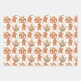 Gingerbrot Weihnachten Winterurlaubssaison Geschenkpapier Set