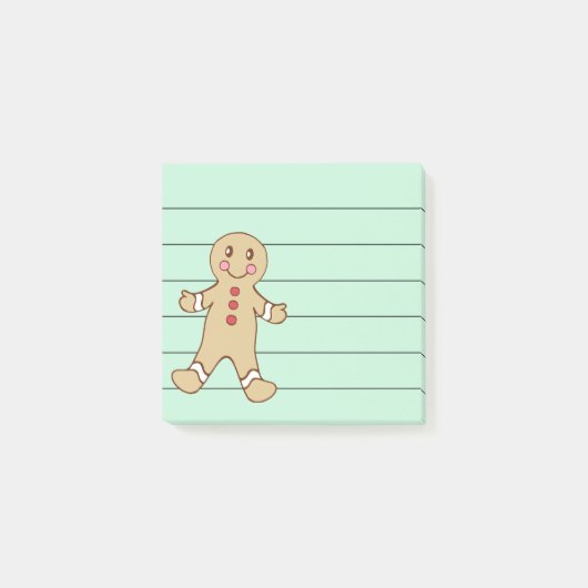 Gingerbrot Weihnachts-Cookie Notepad Post It Post-it Klebezettel (Vorderseite)