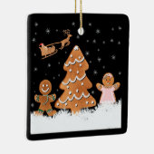 Gingerbrot Weihnachtsabend Keramikornament (Rechts)