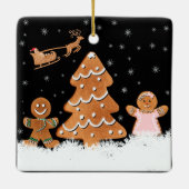Gingerbrot Weihnachtsabend Keramikornament (Rückseite)