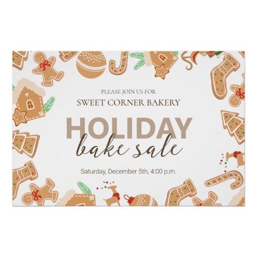 Gingerbrot Weihnachtsbäckerei Poster (Vorderseite)