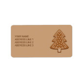 Gingerbrot Weihnachtsbaum Form Cookie mit Text Adressaufkleber (Vorne)
