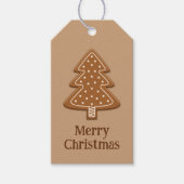 Gingerbrot Weihnachtsbaum Form Cookie mit Text Geschenkanhänger (Vorderseite)