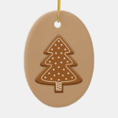 Gingerbrot Weihnachtsbaum Form Cookie mit Text Keramik Ornament (Vorne)