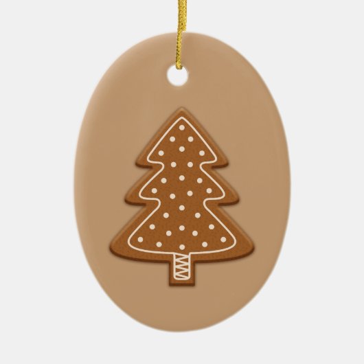 Gingerbrot Weihnachtsbaum Form Cookie mit Text Keramik Ornament (Vorne)