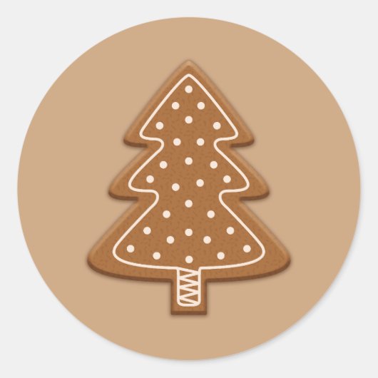 Gingerbrot Weihnachtsbaum Form Cookie Runder Aufkleber (Vorderseite)