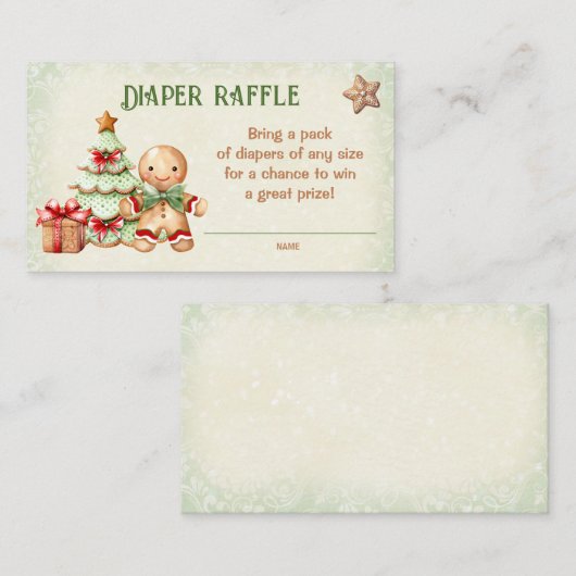 Gingerbrot Weihnachtsduschdusche Windelwindeln Begleitkarte (Vorne/Hinten)