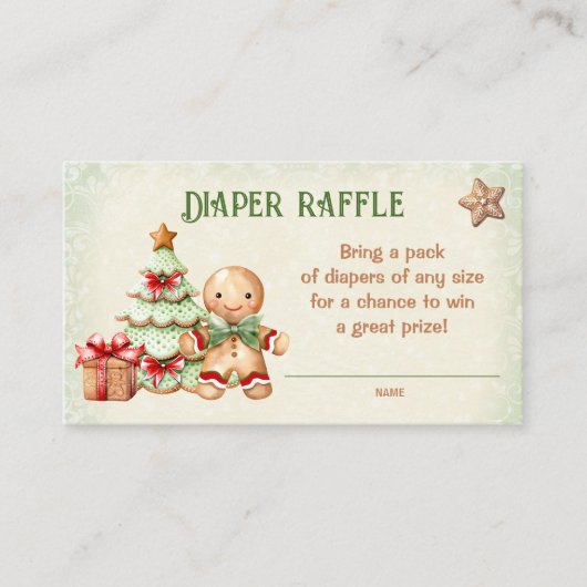 Gingerbrot Weihnachtsduschdusche Windelwindeln Begleitkarte (Vorderseite)