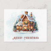 Gingerbrot Weihnachtsfeiertag im Haus Postkarte (Vorderseite)