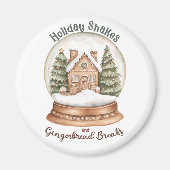 Gingerbrot Weihnachtsfeiertag im Haus Snow Globe Magnet (Vorne)