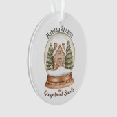 Gingerbrot Weihnachtsfeiertag im Haus Snow Globe Ornament (Vorderseite)