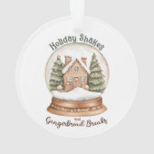 Gingerbrot Weihnachtsfeiertag im Haus Snow Globe Ornament (Rückseite)