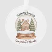 Gingerbrot Weihnachtsfeiertag im Haus Snow Globe Ornament (Vorderseite)