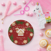 Gingerbrot Weihnachtsfeiertag Rotes Grün Pappteller (Party)