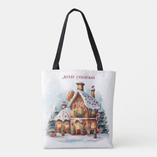 Gingerbrot Weihnachtsfeiertag Tote Tasche (Rückseite)
