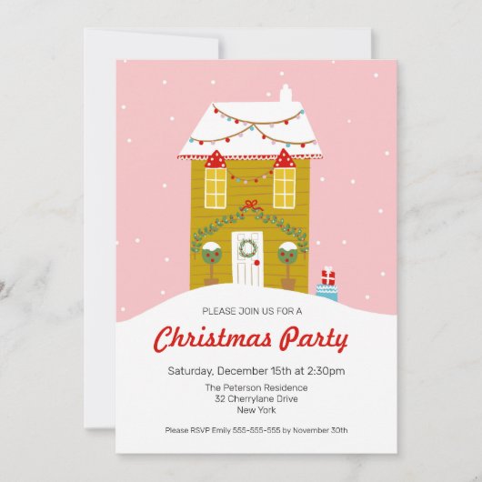 Gingerbrot Weihnachtsfeiertage Party Einladung (Vorderseite)