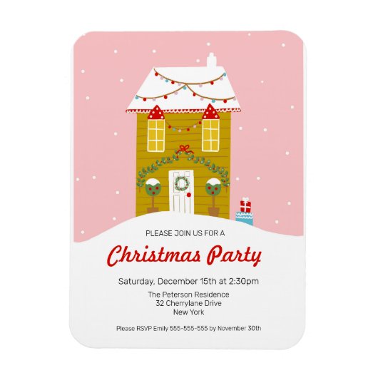 Gingerbrot Weihnachtsfeiertage Party Einladung Magnet (Vertikal)