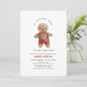 Gingerbrot Weihnachtsferien Kinderdusche Einladung (Stehend Vorderseite)