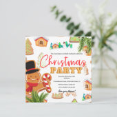 Gingerbrot Weihnachtsgebäck - Party Einladung (Stehend Vorderseite)