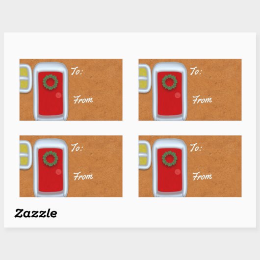 Gingerbrot Weihnachtsgeschenk-Etikett Rechteckiger Aufkleber (Blatt)