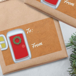 Gingerbrot Weihnachtsgeschenk-Etikett Rechteckiger Aufkleber