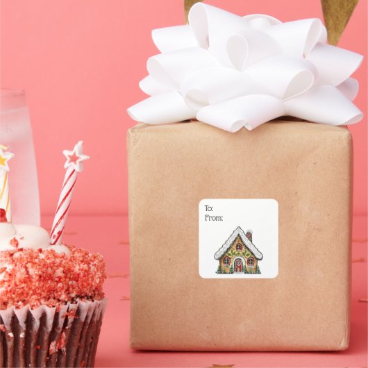 Gingerbrot Weihnachtsgeschenk Weihnachtsgeschenk A Quadratischer Aufkleber (Party)