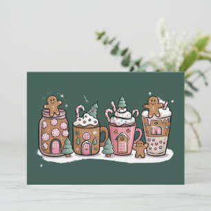 Gingerbrot Weihnachtskaffee Lover Latte Drink Feiertagskarte