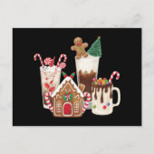 Gingerbrot Weihnachtskaffee Lover Weihnachtsgesche Feiertagspostkarte (Vorderseite)