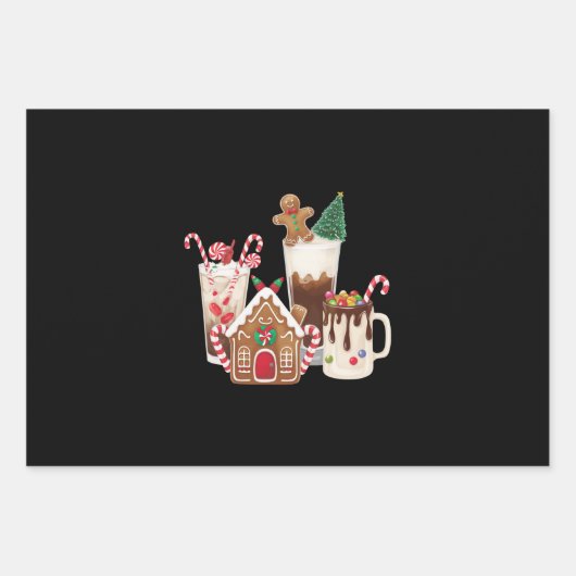 Gingerbrot Weihnachtskaffee Lover Weihnachtsgesche Geschenkpapier Set (Vorderseite)