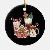 Gingerbrot Weihnachtskaffee Lover Weihnachtsgesche Keramik Ornament (Vorne)