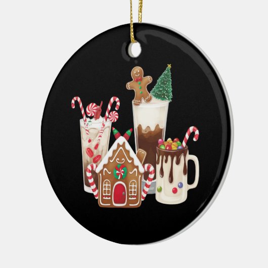 Gingerbrot Weihnachtskaffee Lover Weihnachtsgesche Keramik Ornament (Links)