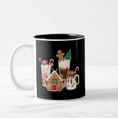 Gingerbrot Weihnachtskaffee Lover Weihnachtsgesche Zweifarbige Tasse (Links)