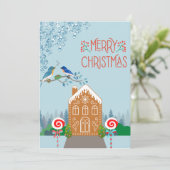 Gingerbrot Weihnachtskarte Feiertagskarte (Stehend Vorderseite)