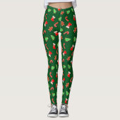 Gingerbrot Weihnachtskekse auf Imitat Wolle Leggings (Vorderseite)