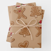Gingerbrot Weihnachtskeksformen auf Braun Geschenkpapier Set (Beispiel)