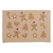 Gingerbrot Weihnachtskeksformen auf Braun Kissenbezug (Vorderseite-Rechts)