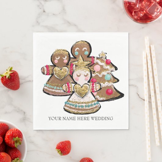 Gingerbrot Weihnachtskoch Serviette (Beispiel)