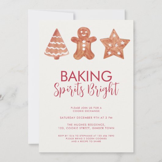 Gingerbrot Weihnachtskochbörse Einladung (Vorderseite)