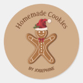 Gingerbrot Weihnachtskost - hausgemachte Cookies Runder Aufkleber (Vorderseite)