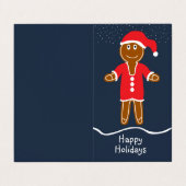 Gingerbrot Weihnachtsmann, Foto Weihnachtskarte Visitenkarten (Außenseite Aufgefaltet)